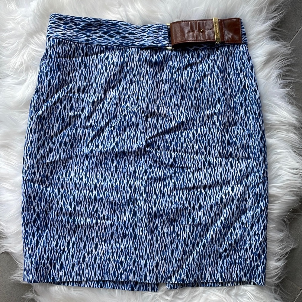 Michael Michael Kors Skirt Size 4 Blue Pattern Pencil Skirt